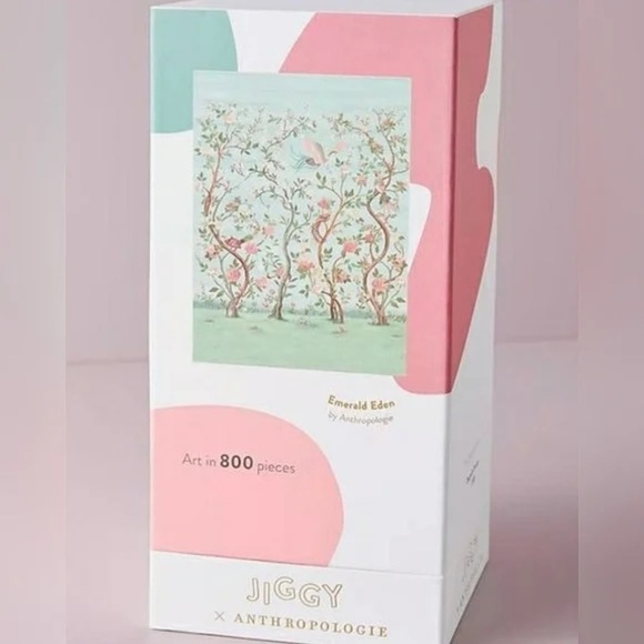 NIB Jiggy for Anthropologie Puzzle and Glue Set, Emerald Eden - Picture 1 of 7